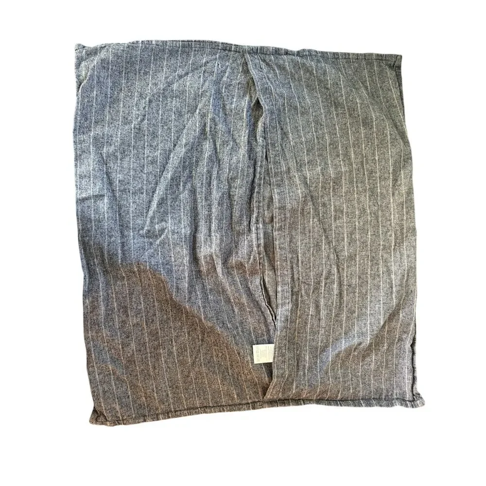 West Elm Cotton Blend Grey White Striped Euro Sham 26X26